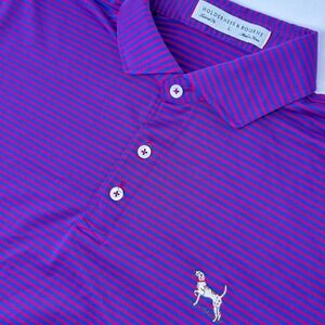 Holderness & Bourne Maxwell Men's L Stripe Golf Polo Malibu/Cobalt Tailored